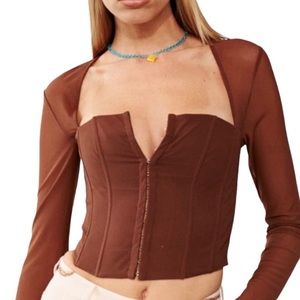 WithJean Al top in brown